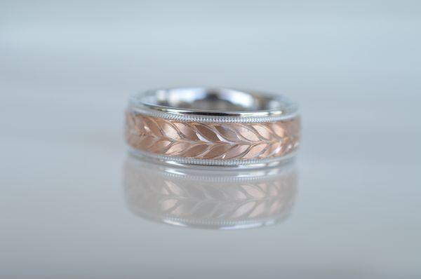 Custom designed men's wedding bands.