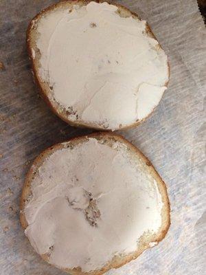 Tofu cream cheese coz I can't have dairy. And a salty fresh bagel