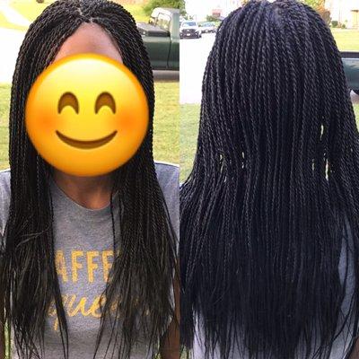 My Senglease twist! Came out perfect. I love that the shop provides the hair.