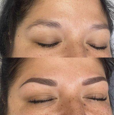 Combo brow before and after!