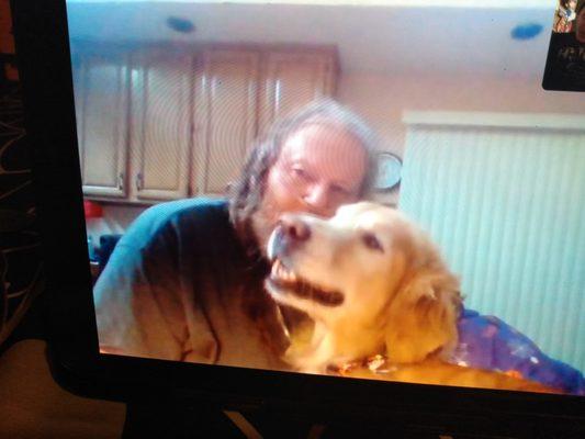 This is my wonderful service dog that helped me while I waited extreme amount time to see the doctor since she is over booked.