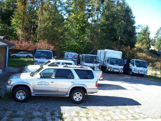 A view of our trucks and equipment