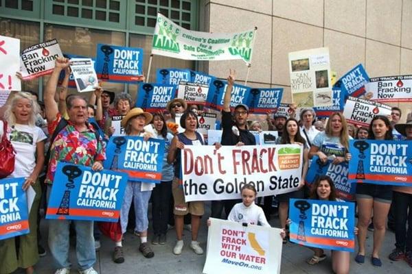 The launch of the "Californians Against Fracking Campaign" at CA Gov. Brown's Office that the office organized.
