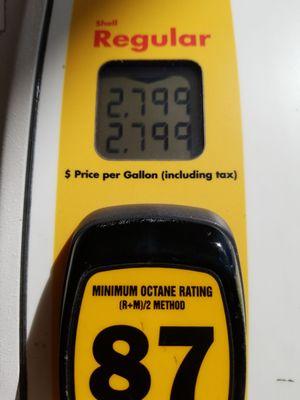 By entering my phone # I paid $2.74/gallon