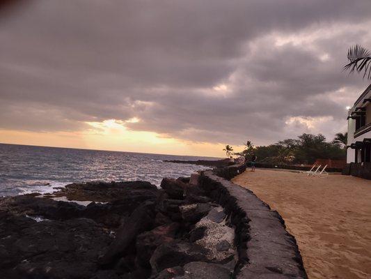 By the salt water pool