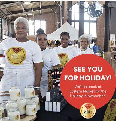 Every Holiday season we join our local market "Eastern Market " as vendors. Dec 1st-22