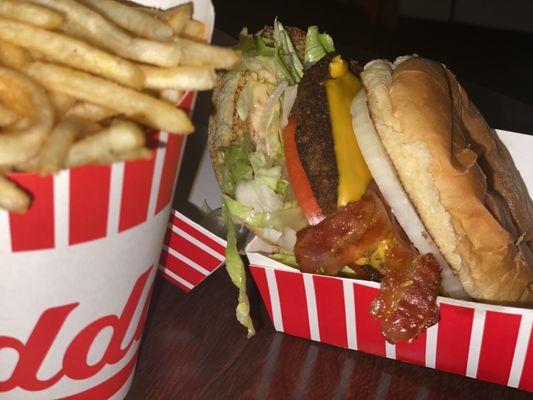 Veggie Burger with added bacon