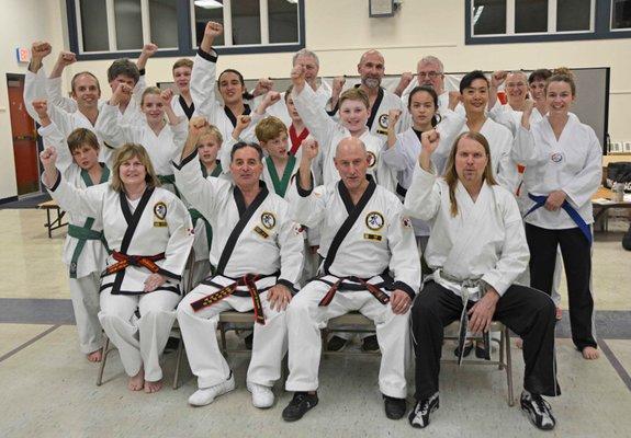 Seminar with Grand Master St. James, in Vt. at my student (Gary Starcheski 's school). Crouching Lion Tang Soo Do.