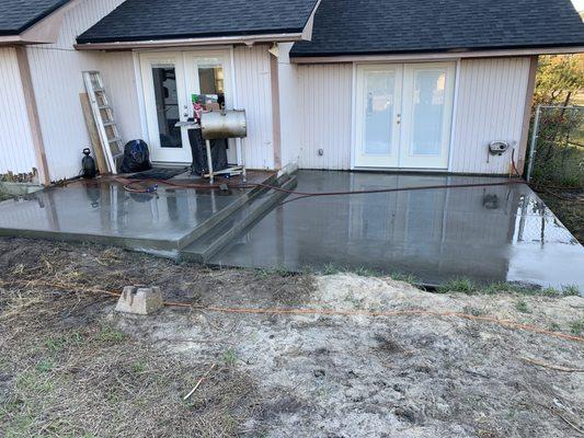 Concrete poured and finished. Clients were super excited with the finished product!