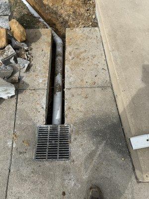 Drainage, water accumulation in that area