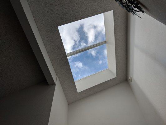 We love our white powder coated skylight!