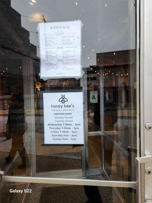 Signs for Beffa's and Honey Bees Biscuits