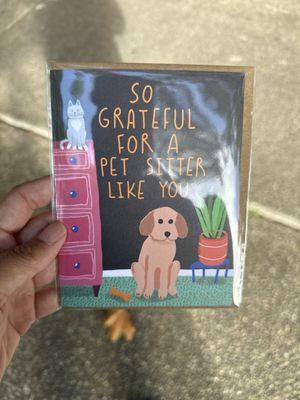 The cutest little greeting cards in addition to all the treats, supplies, clothing for pets and their hoomans.