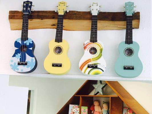 Awesome ukeleles tuned in store by one of the associates