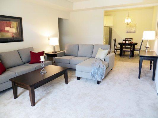 Spacious living room and eat in kitchen