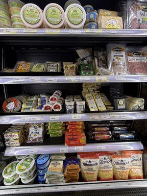 most of the cheese selection