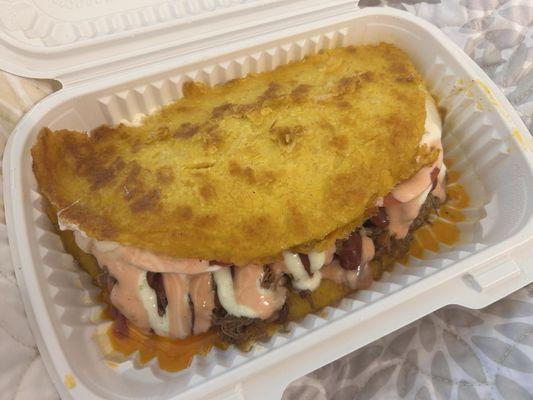 CACHAPA con carne mechada