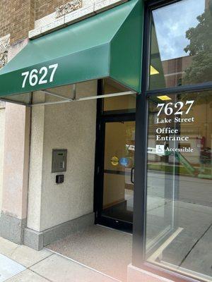 This side entrance on Ashland Ave. is the one that has an elevator and more accessible doorway!