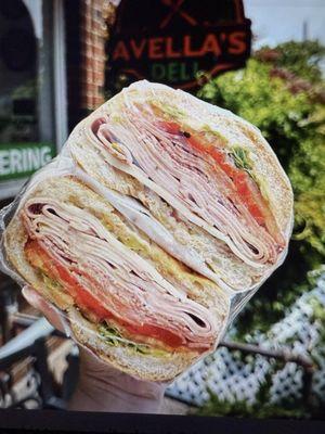 Teflon Don grinder from the old Avella's. I count about 15 slices of meat. About 3 times what you get now at Melilli's.