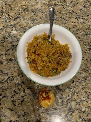 Fried rice as leftovers a couple days later. Still as fresh and tasty and the day I bought it. 30 seconds in the microwave.