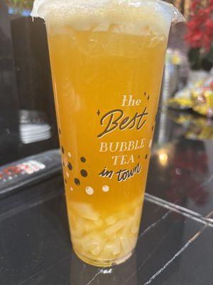 Bubble tea pineapple fruit tea