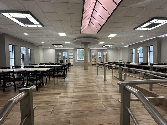 The back room of the food court. There are 30 more seats in the front.