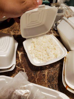 White rice, a few spoons...