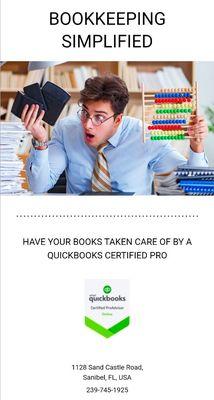 Have Your Books Taken Care of by a Quickbooks Certified ProAdvisor.