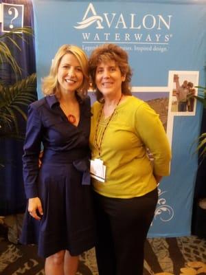 Teresa Rocha, owner of Friendly International Travel, with Samantha Brown, TV personality and host of The Travel Channel
