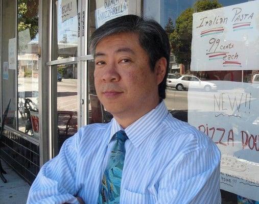 Someone said this is my natural setting - in front of an Italian deli.