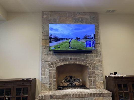 Stone fireplace in St. Charles