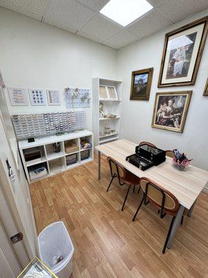 Crystal Room where you can create crystal bracelets and charm jewelry