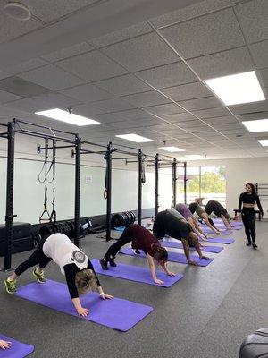 Yoga is the last thing that they do, is so good the stretching after the workout
