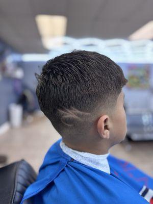 Drop Bald Fade with Design