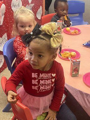 Family Valentine's Day party with the kids