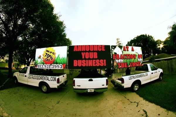NEW FLEET OF 5 X 10 SIGN TRUCKS!
50 SQ FT OF ADVERTISING POWER!
P-10 BEST OUTDOOR IMAGE!