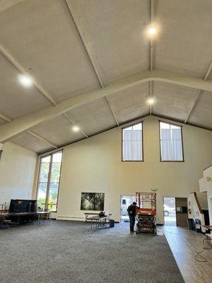 Saving money on electricity ! Takes up less space on the ceiling with a cleaner more modern look.