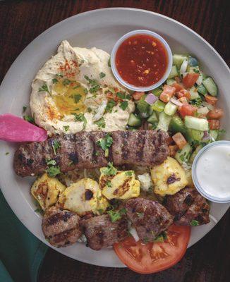 Mixed grill kabob Lamb, Beef, Chechen