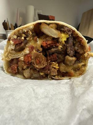 Super Combo Breakfast Burrito is a delicious monster
