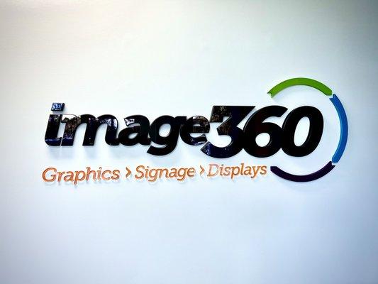 Dimensional lettering for Image 360 Sanford, graphics, signage, and displays.