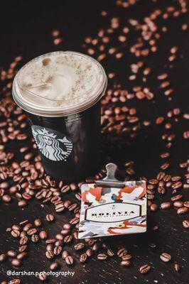 On National coffee day I got nitro cold brew! I'm a photographer and I love capturing shots!!