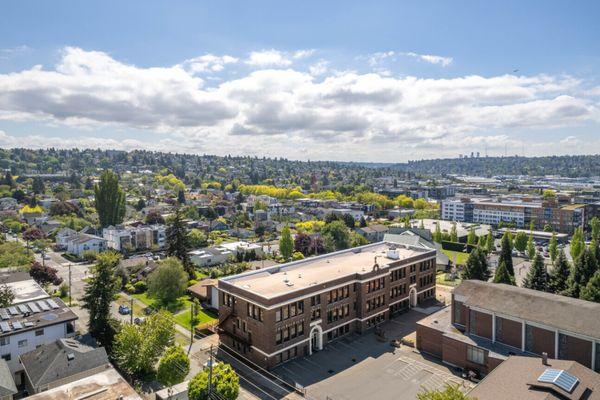 Aerial view of St. Alphonsus School, serving Ballard since 1907.