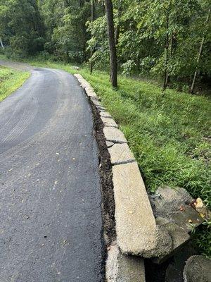 Damage to my curb created on the day the delivery was made. The day before it was perfect