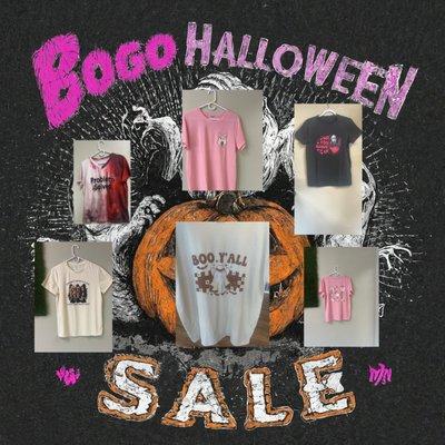 Buy one T and get the other 1/2 off until October 31st