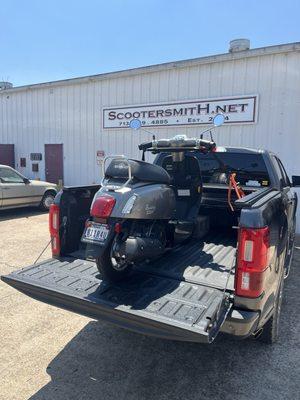 The day we picked up the scooter