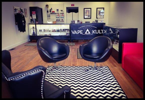 The view from the lounge at Vape Kult