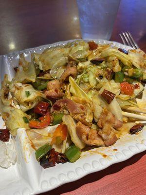 Bacon with veggies, it's not double cooked pork.