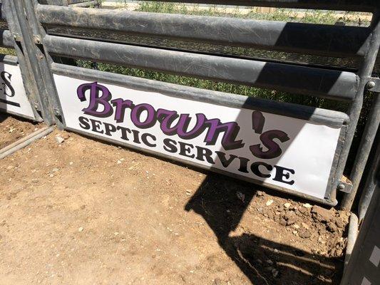 Sign from Ski-Hi Stampede Rodeo chute.