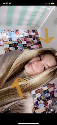 My natural hair color I wanted. Also, this was my hair before the dye.