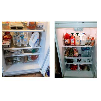Unorganized refrigerator vs Organized!